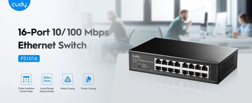 FS1016 Switch Ethernet 10/100 Mbps cu 16 Porturi 36-5051 фото