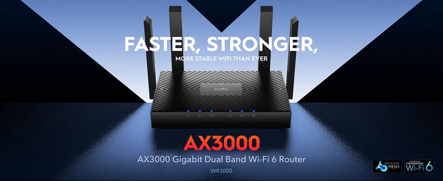 AX3000 Gigabit Mesh Wi-Fi 6 Router WR3000 23-8026 фото