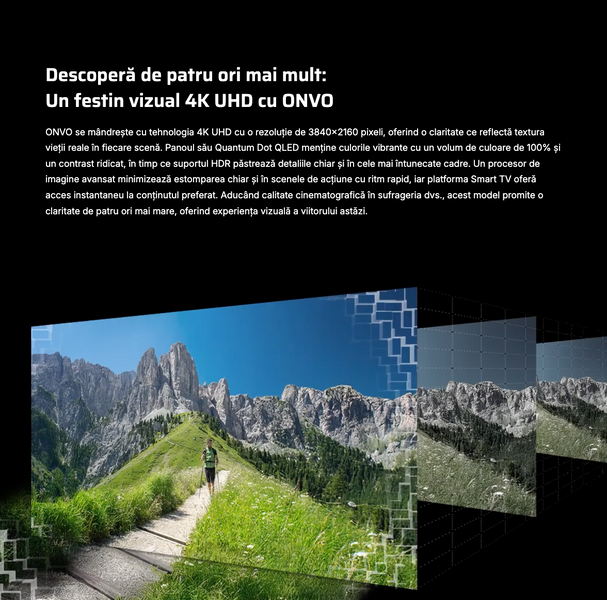 ONVO 75'' 75VQ90F20 FRAMELESS 4K GOOGLE TV 75VQ90F20 фото