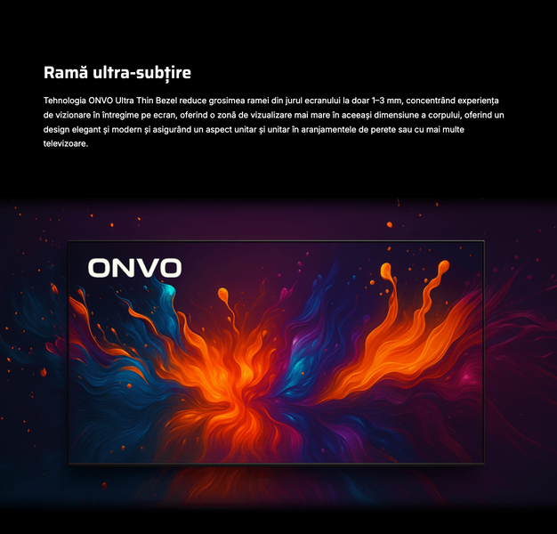 ONVO 75'' 75VQ90F20 FRAMELESS 4K GOOGLE TV 75VQ90F20 фото
