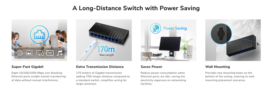 8 портов 10/100/1000 Mbps GS108D 23-408 фото