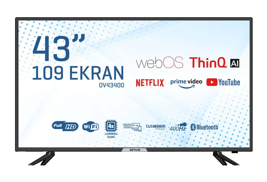 ONVO 43" FHD WEBOS Smart LED TV DVB-T2/C/S2 Dolby Audio OV43400 фото