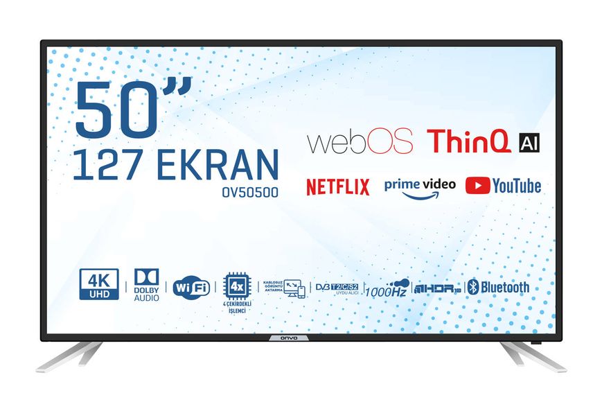 ONVO 50" 4K WEBOS Smart LED TV DVB-T2/C/S2 Dolby OV50500 фото