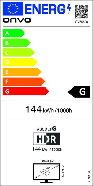 ONVO 65" 4K WEBOS Smart LED TV DVB-T2/C/S2 Dolby OV65500 фото