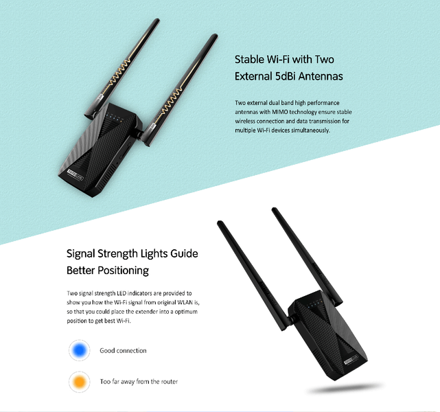 EX1200T (AC1200 Dual Band WiFi Range Extender Smart LED) 21-7451 фото