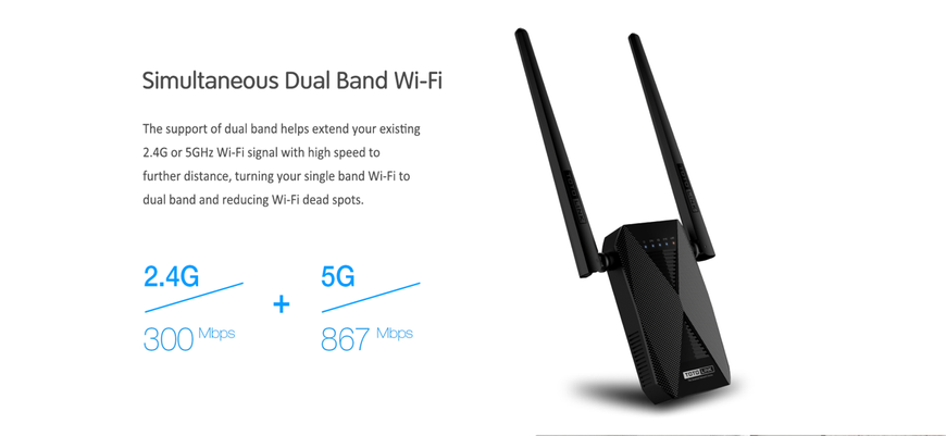 EX1200T (AC1200 Dual Band WiFi Range Extender Smart LED) 21-7451 фото