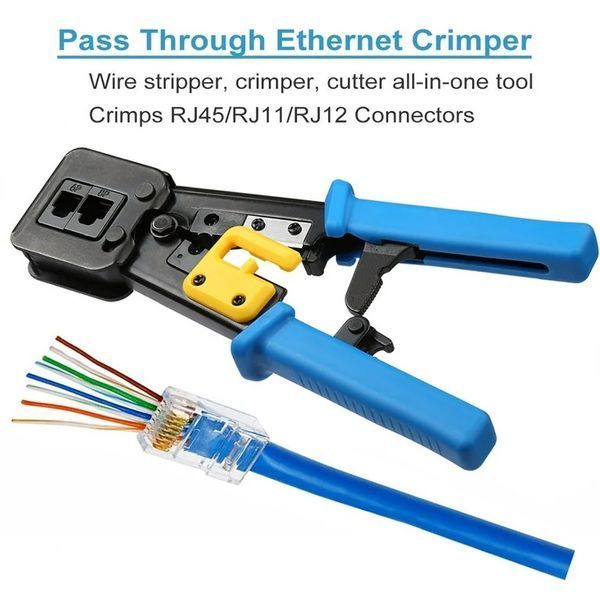 Instrument de sertizare RJ45 pentru conectori Pass-Through Cat5 Cat5e Cat6, pentru conectori RJ45/RJ12 obișnuiți și Pass-Through 33-305 фото