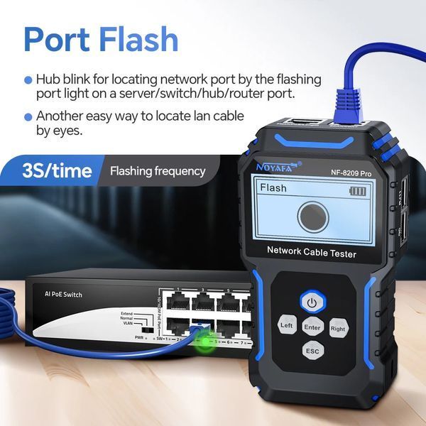 NF-8209Pro Tester și localizator profesional pentru cabluri de rețea &ndash; măsurare precisă a semnalului și protecție de siguranță NF-8209PRO фото