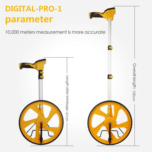 Roată de măsurare a distantei 0-99999,9 m/ft Curvimetru Mâner telescopic Afișaj digital, Săgeata este punct de pornire 24-PRO1 фото