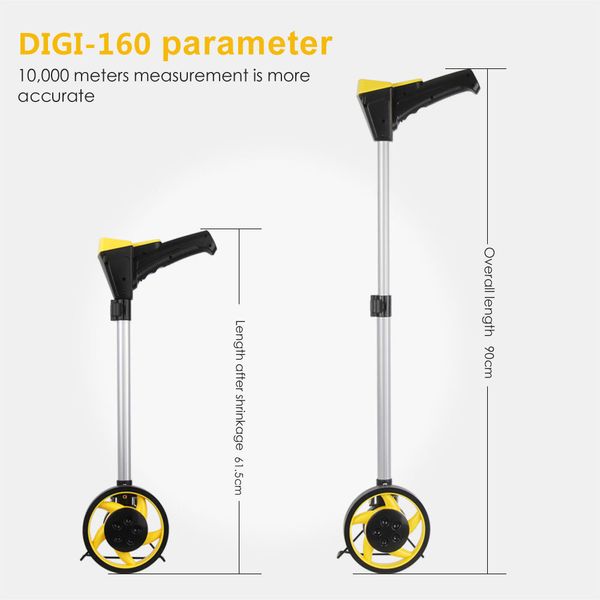 Roată de măsurare a distanței 0-99999,9 m/ft, mâner telescopic, afișaj digital, săgeată pentru punctul de pornire NF-DIGI160 24-4-160 фото