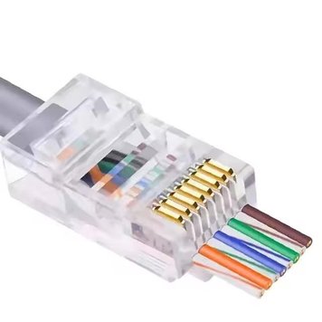 RJ45 Cat5e 8p8c Conector modular de trecere 06-00471 фото