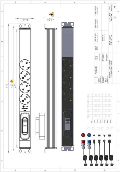 UP-SC-PDU-19IN-CB-1U-4P 16A 18-1322 фото