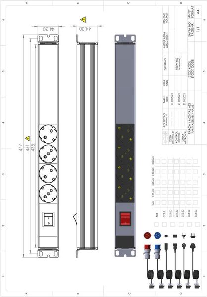 UP-SC-PDU-19IN-OF-1U-4P 16A 18-1321 фото