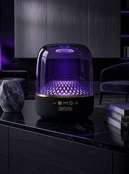 Boxă Portabilă Bluetooth ONVO OVSC360 60W Sunet 360 Grade Lumini RGB Aura Light Baterie 4+ Ore Mic Inclus OVSC360 фото