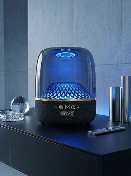 Boxă Portabilă Bluetooth ONVO OVSC360 60W Sunet 360 Grade Lumini RGB Aura Light Baterie 4+ Ore Mic Inclus OVSC360 фото