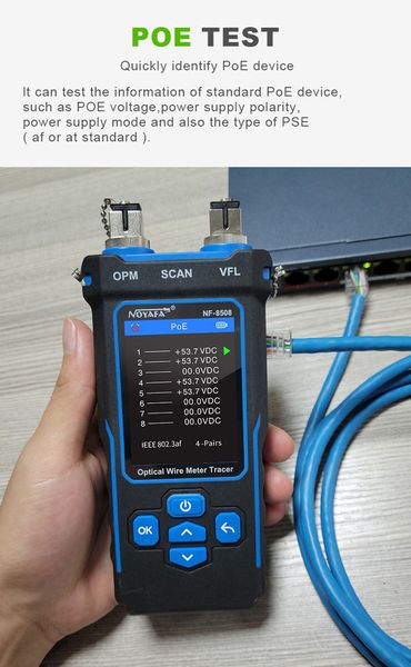 NF-8508 Tester de cablu Internet RJ45 și Cablu Optic (Power Meter) ID999MARKET_6546936 фото