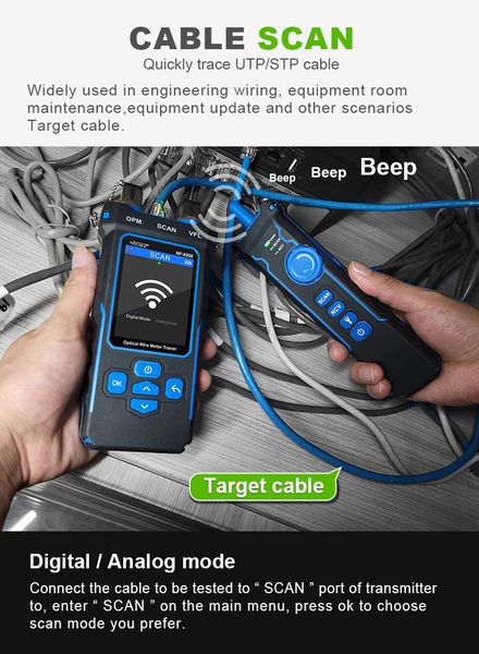 NF-8508 Tester de cablu Internet RJ45 și Cablu Optic (Power Meter) ID999MARKET_6546936 фото