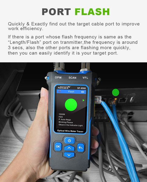 NF-8508 Tester de cablu Internet RJ45 și Cablu Optic (Power Meter) ID999MARKET_6546936 фото