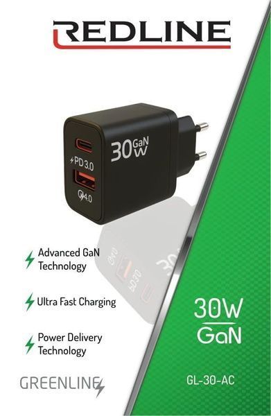 30W, GaN 1xUSB-A, 1xUSB-C &Icirc;ncărcare rapidă GL-30W-AC T000583 фото