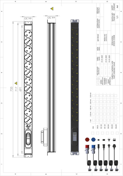 UP-SC-PDU-CB-1U-12P-VL 18-1327 фото