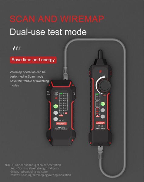 NF-802 RJ45 RJ11 Интеллектуальный тестер сетевого кабеля NF-802 фото