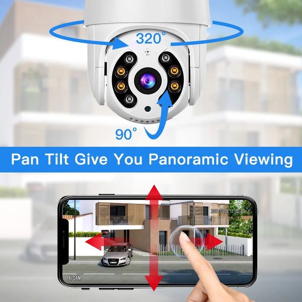 5MP 360° Audio + Mic 128GB WIFI PTZ Dome Camera PTZ55DF TECOVISION 36-8-106 фото