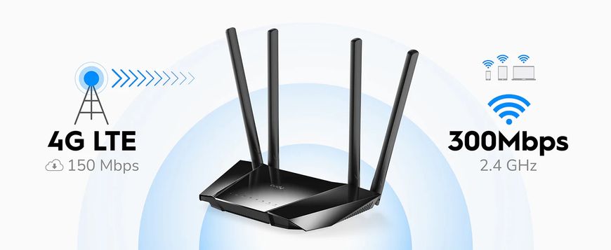 4G SIM N300 Wi-Fi Router LT400 23-8003 фото