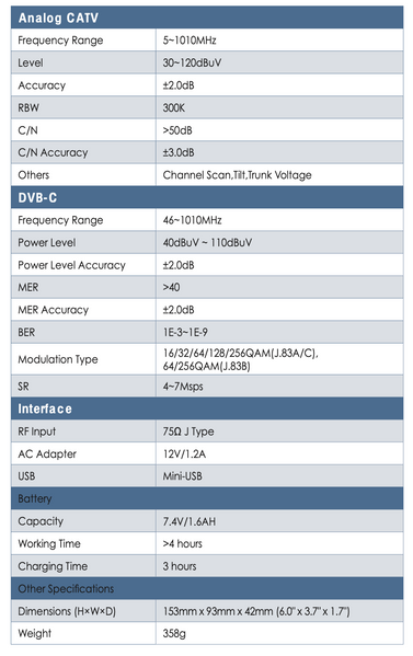 Deviser C1200+ DVB-C Meter 24-12001 фото