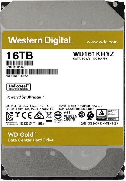 16 TB Unitate HDD Western Digital WD Gold Enterprise, 3.5", WD161KRYZ 36-7-000294 фото