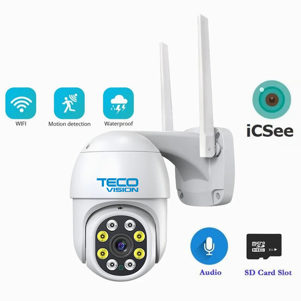 2MP 360° Audio + Mic 128GB WIFI PTZ Dome Camera PTZ2DF TECOVISION 36-8-102 фото