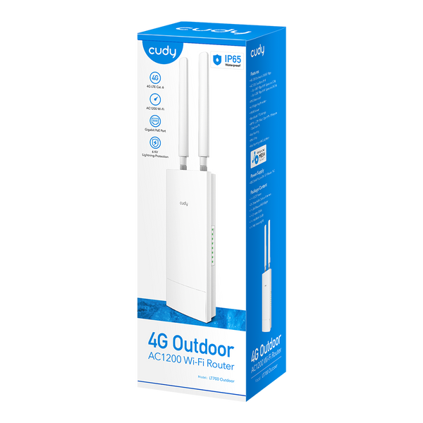 LT700 4G SIM Gigabit Wi-Fi Router Cat 6 exterior 2.4GHz/5GHz 23-80311 фото