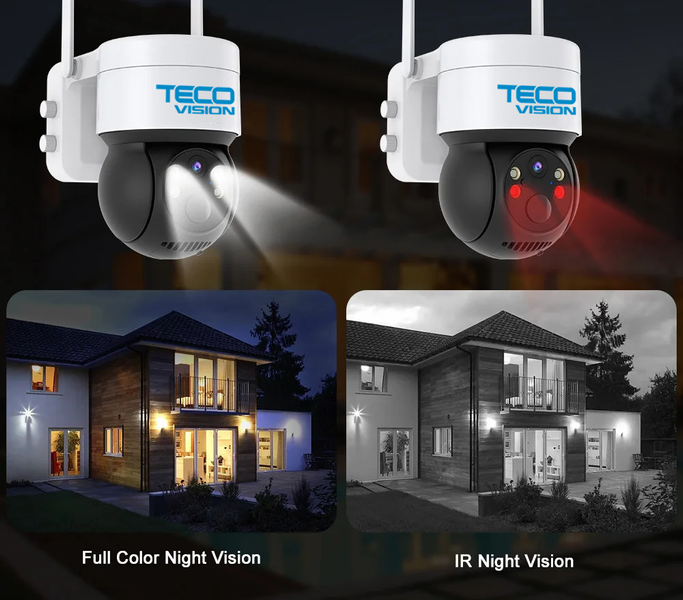 4MP 360° Audio + Mic + MircoSd + WIFI PTZ Dome Camera PTZSOLAR44 TECOVISION 36-8-118 фото