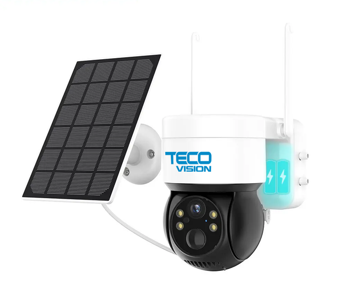 4MP 360° Audio + Mic + MircoSd + WIFI PTZ Dome Camera PTZSOLAR44 TECOVISION 36-8-118 фото