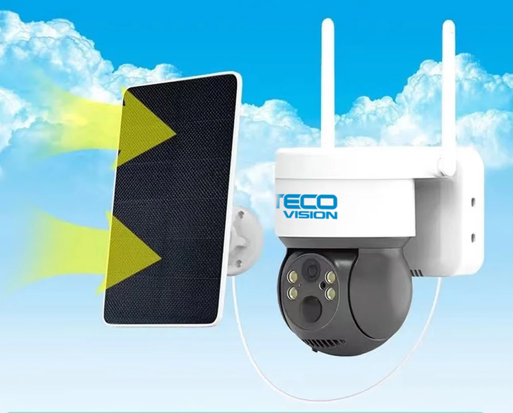 4MP 360° Audio + Mic + MircoSd + WIFI PTZ Dome Camera PTZSOLAR44 TECOVISION 36-8-118 фото