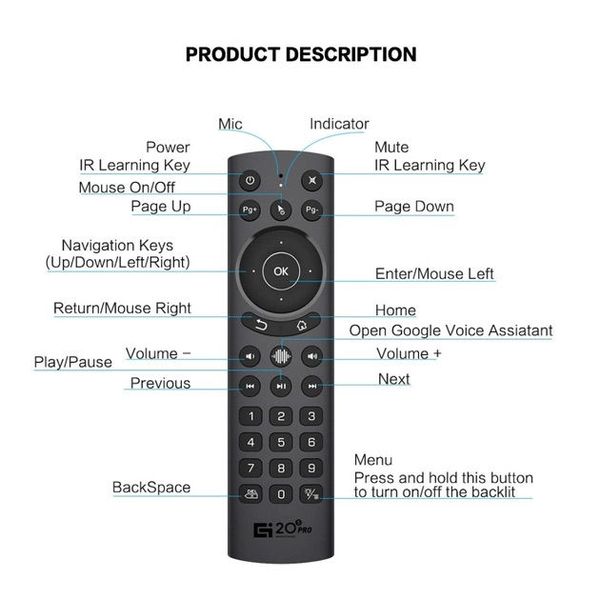 G20S Pro Air Mouse (giroscop + microfon) 31-00041 фото