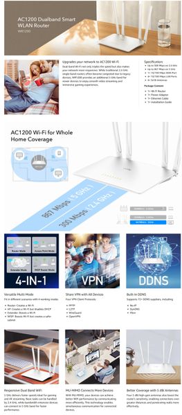 AC1200 Wi-Fi Router Dual-Band WR1200 23-8021 фото