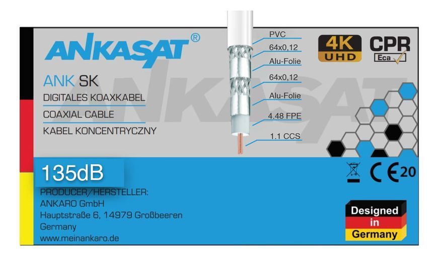 RG6 КОАКСИАЛЬНЫЙ КАБЕЛЬ SK135- 20M 3155 фото